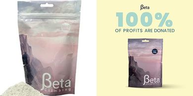 Beta Rock Climbing Chalk Premium, Heat Treated Loose Powdered Rock Climbing Chalk Made with 100% Magnesium Carbonate. 100% of Profits Donated. The Strongest Grip Possible. (Chalk Powder, Hand Chalk)