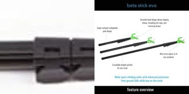 TRANGO Beta Stick Evo:  Lightweight, secure climbing stick clip.
