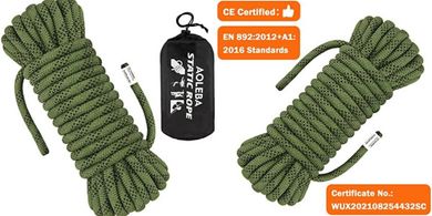 AOLEBA Static Climbing Rope (10-70m) for Rock, Ice, & Rescue
