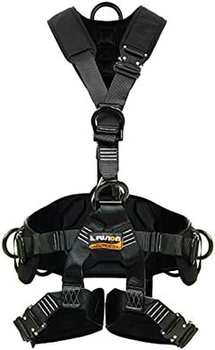 Fusion Climb Rescue Harness: Full-body, padded, 6 D-rings, quick-release, OSHA/ANSI compliant.
