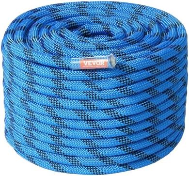 VEVOR 200ft 12.7mm Static Climbing Rope (30kN) with Snap Hooks
