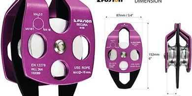 Fusion Climb Aero Aluminum Double Pulley Swing Plate for Rescue & Arborist
