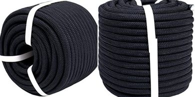 Black Braided Polyester Arborist Rope (3/8" x 100