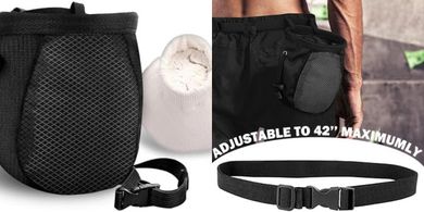 Adjustable Black Chalk Bag with Chalk Ball for Climbing
