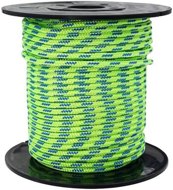 GM Green 3mm Double Braided Cord: 400lb, 100ft for Camping & Rigging
