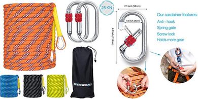 High-Strength Static Climbing Rope (32-246ft) for Rescue & Rappelling
